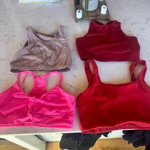 CARBON 38, NOLI BUNDLE OF 4 WOMEN'S ACTIVE BRAS SIZE LARGE EXCELLENT CONDITION R